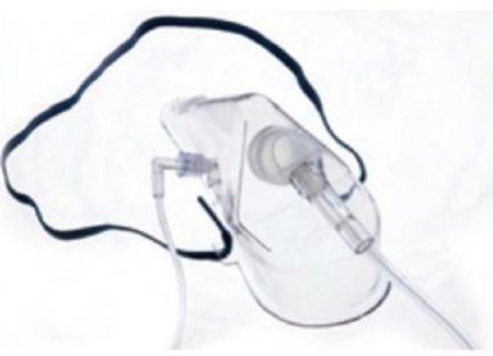 Westmed Oxygen Mask with ETCO2 Monitoring Elongated Style Adult One Size Fits Most Adjustable Head Strap