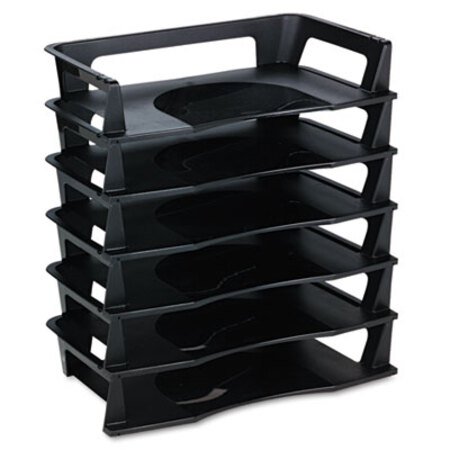 Rubbermaid® Regeneration Recycled Plastic Letter Tray, 6 Sections, Letter Size Files, 9.13" x 15.25" x 2.75", Black