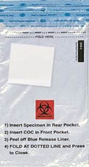 Minigrip Specimen Transport Bag with Document Pouch and Absorbent Pad Enhanced Speci-Gard® 6 X 9-1/4 Inch Polyethylene Adhesive Closure Biohazard Symbol / Instructions for Use NonSterile