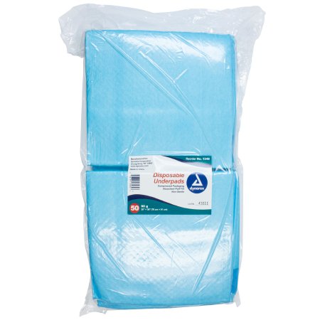 Dynarex Underpad Dynarex® 30 X 36 Inch Disposable Fluff / Polymer Heavy Absorbency - M-826640-3983 - Pack of 50