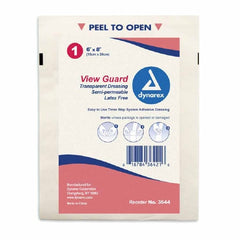 Dynarex Transparent Film Dressing View Guard™ Rectangle 6 X 8 Inch 2 Tab Delivery Without Label Sterile