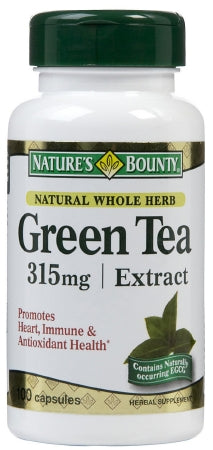 US Nutrition Herbal Supplement Nature's Bounty® Green Tea Extract 315 mg Strength Capsule 100 per Bottle