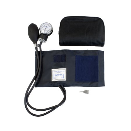 Dynarex Aneroid Sphygmomanometer with Cuff Dynarex® 2-Tube Pocket Size Hand Held Adult Medium Cuff
