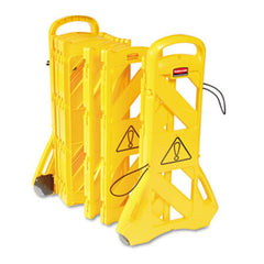 Rubbermaid® Commercial Portable Mobile Safety Barrier, Plastic, 13ft x 40", Yellow