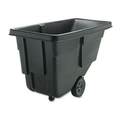 Rubbermaid® Commercial Rotomolded Tilt Truck, Rectangular, Plastic with Steel Frame, 300 lb Capacity, Black