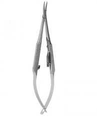 V. Mueller Needle Holder 4 Inch Length 8 mm Long Curved Fine Jaws Round Knurled Handle - M-827078-1408 - Each