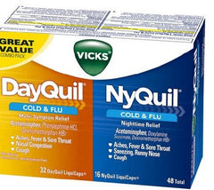 Procter & Gamble Cold and Cough Relief DayQuil® Nyquil® Combo Pack 325 mg - 10 mg - 5 mg Strength and 325 mg - 15 mg - 6.25 mg Strength Gelcap 48 per Box