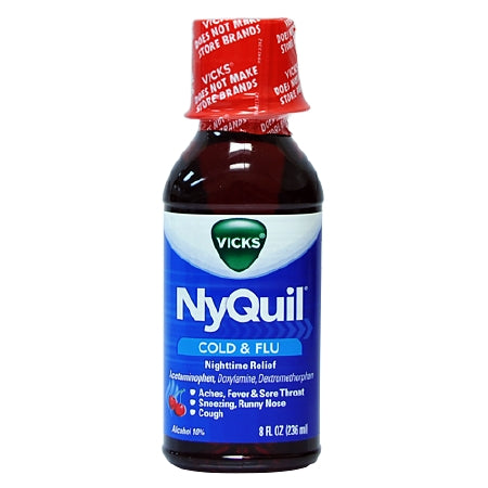 Procter & Gamble Cold and Cough Relief NyQuil® Cold & Flu 650 mg - 30 mg - 12.5 mg / 30 mL Strength Liquid 8 oz.