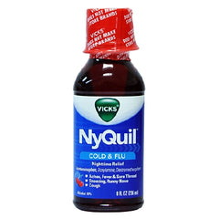 Procter & Gamble Cold and Cough Relief NyQuil® Cold & Flu 650 mg - 30 mg - 12.5 mg / 30 mL Strength Liquid 8 oz.