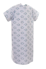 Standard Textile Patient Exam Gown 3X-Large Champagne Blue Print Reusable