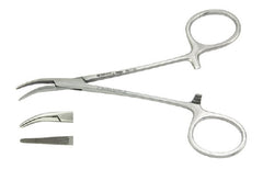 Miltex Hemostatic Forceps Padgett® Dandy 4-3/4 Inch Length Surgical Grade Stainlesss Steel NonSterile Ratchet Lock Finger Ring Handle Curved Cross Serrated Jaws - M-830045-2942 - Each