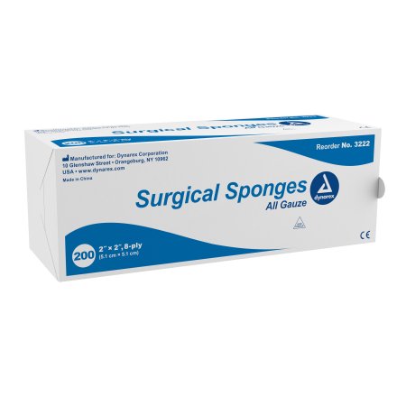 Dynarex Gauze Sponge Dynarex® Cotton 8-Ply 2 X 2 Inch Square NonSterile