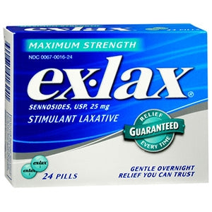 Novartis Laxative Ex-lax® Tablet 24 per Box 25 mg Strength Sennosides