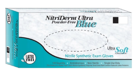 Innovative Healthcare Corporation Exam Glove NitriDerm® Ultra Blue Large NonSterile Nitrile Standard Cuff Length Fully Textured Light Blue Chemo Tested - M-830756-2545 - Box of 100