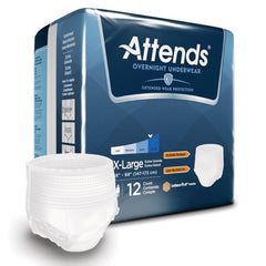 Attends Healthcare Products Unisex Adult Absorbent Underwear Attends® Overnight Pull On with Tear Away Seams X-Large Disposable Heavy Absorbency - M-830767-2762 - Bag of 12