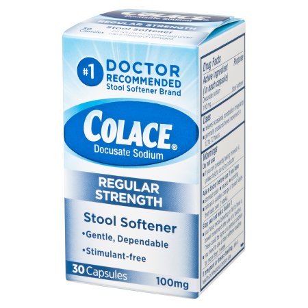Purdue Pharma Stool Softener Colace® Capsule 30 per Box 100 mg Strength Docusate Sodium