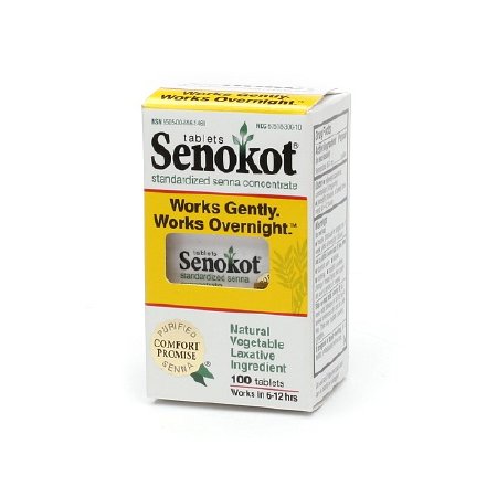 Purdue Pharma Laxative Senokot® Tablet 50 per Bottle 8.6 mg Strength Sennosides