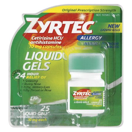 J & J Sales Allergy Relief Zyrtec® 10 mg Strength Tablet 25 per Bottle