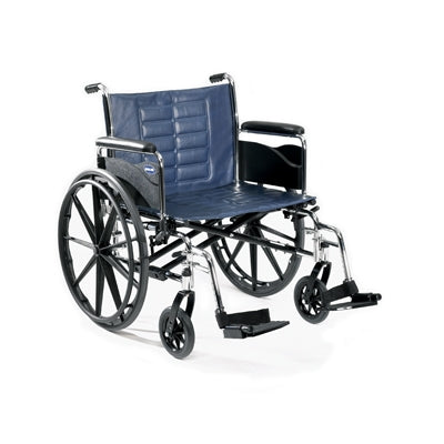 Invacare Bariatric Wheelchair Tracer® IV Heavy Duty Full Length Arm Removable Padded Arm Style Midnight Blue Upholstery 20 Inch Seat Width 350 lbs. Weight Capacity