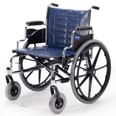 Invacare Bariatric Wheelchair Tracer® IV Heavy Duty Desk Length Arm Removable Padded Arm Style Midnight Blue Upholstery 24 Inch Seat Width 450 lbs. Weight Capacity