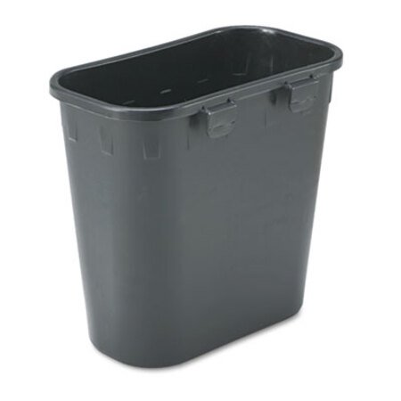 Safco® Paper Pitch Recycling Bin, Rectangular, Polyethylene, 1.75 gal, Black