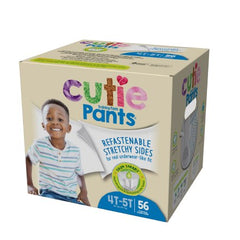 First Quality Male Toddler Training Pants Cutie Pants® Pull On with Tear Away Seams Size 4T to 5T Disposable Heavy Absorbency - M-831581-1053 - Case of 76