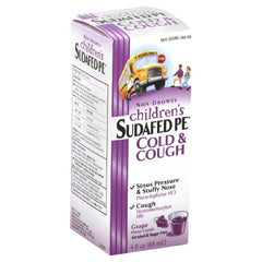 J & J Sales Cold and Cough Relief Children's Sudafed PE® Cold & Cough 5 mg - 2.5 mg / 5 mL Strength Liquid 4 oz.