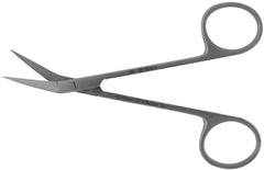 BR Surgical Iris Scissors BR Surgical 4-1/2 Inch Length Surgical Grade Stainless Steel NonSterile Finger Ring Handle Angled Sharp Tip / Sharp Tip - M-831775-2767 - Each