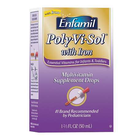 Mead Johnson Pediatric Multivitamin Supplement Poly·Vi·Sol® with Iron Vitamin A / Ascorbic Acid / Vitamin D 1500 IU - 400 IU - 35 mg Strength Oral Drops 1.6 oz. Unflavored