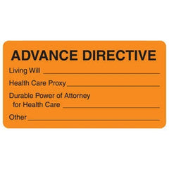 Pre-Printed Label Communication Fill In Fluorescent Orange Patient Information Label Patient Information 1-3/4 X 3-1/4 Inch