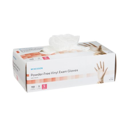 Exam Glove McKesson Small NonSterile Vinyl Standard Cuff Length Smooth Clear Not Chemo Approved - M-832681-1991 - Box of 150