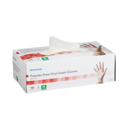 Exam Glove McKesson Medium NonSterile Vinyl Standard Cuff Length Smooth Clear Not Chemo Approved - M-832682-2310 - Case of 1500