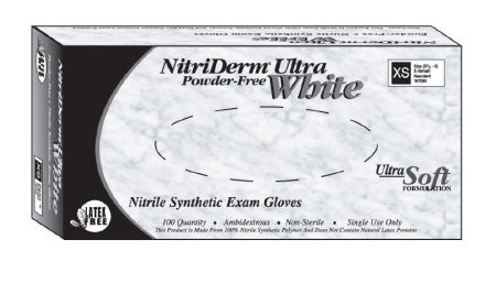 Innovative Healthcare Corporation Exam Glove NitriDerm® Ultra White Medium NonSterile Nitrile Standard Cuff Length Fully Textured White Not Chemo Approved - M-832820-1959 - Box of 100