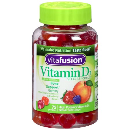 Church and Dwight Vitamin Supplement Vitafusion® Vitamin D 2000 IU Strength Gummy 75 per Bottle Assorted Fruit Flavors