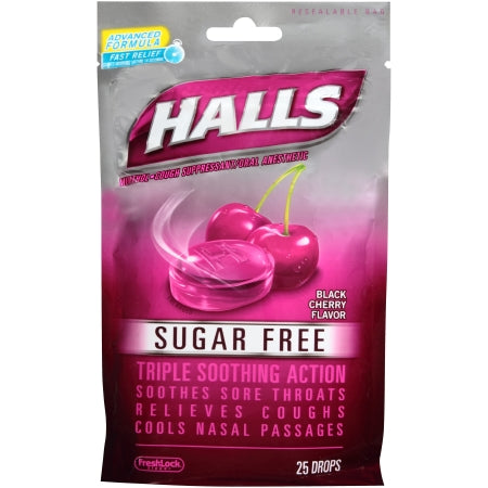 DOT Foods - Kraft Foods Inc Cold and Cough Relief Halls® Sugar-Free 5.8 mg Strength Lozenge 25 per Bag