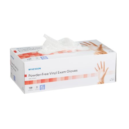 Exam Glove McKesson X-Large NonSterile Vinyl Standard Cuff Length Smooth Clear Not Chemo Approved - M-833078-1305 - Case of 1300