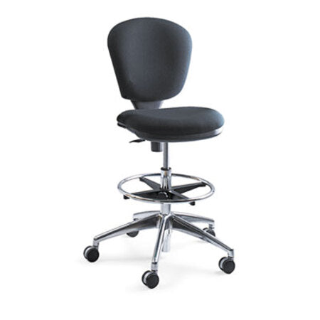 Safco® Metro Collection Extended-Height Chair, Supports up to 250 lbs., Black Seat/Black Back, Chrome Base