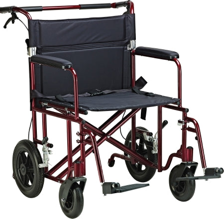 Drive Medical Transport Wheelchair drive™ 450 lbs. Weight Capacity Full Length / Fixed Height / Padded Arm Black Upholstery
