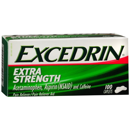 Novartis Pain Relief Excedrin® Extra Strength 250 mg - 250 mg - 65 mg Strength Acetaminophen / Aspirin / Caffeine Capsule 100 per Bottle