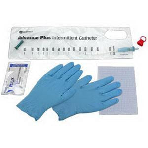 Hollister Intermittent Closed Catheter Kit Advance Plus™ Coude Tip 14 Fr. Without Balloon PVC