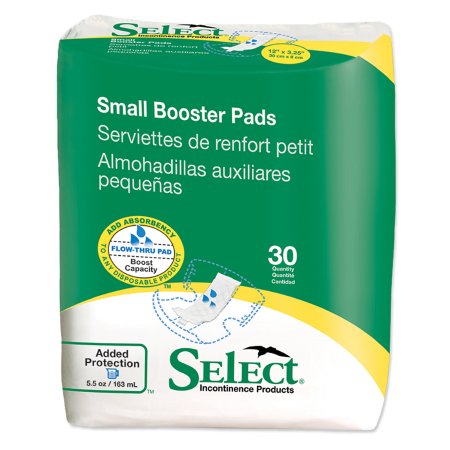 Principle Business Enterprises Booster Pad Select® 3-1/4 X 12 Inch Moderate Absorbency Polymer Core Small Adult Unisex Disposable - M-833576-3150 - Case of 180
