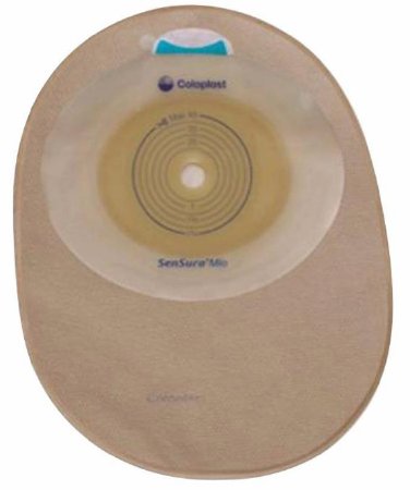 Coloplast Filtered Ostomy Pouch SenSura® Mio One-Piece System 7 Inch Length, Midi 1-3/8 Inch Stoma Closed End Flat, Pre-Cut