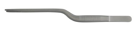 BR Surgical Dressing Forceps BR Surgical Jansen-Gruenwald 6-1/2 Inch Length Surgical Grade Stainless Steel NonSterile NonLocking Bayonet Handle Straight Serrated Tips - M-833650-3746 - Each