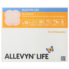 Smith & Nephew Silicone Foam Dressing Allevyn Life 6 X 6 Inch Quadrilobe Silicone Adhesive with Border Sterile