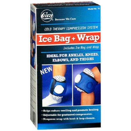 English Style Ice Bag with Wrap Cara® Ankle / Knee / Elbow / Thigh One Size Fits Most 9 Inch Diameter Nylon / Neoprene Reusable