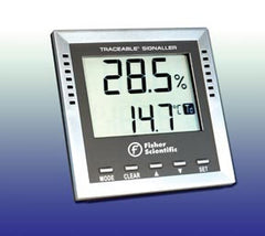 PANTek Technologies LLC Digital Thermometer / Hygrometer with Alarm Fisher Scientific™ Traceable® Fahrenheit / Celsius -40° to +158°F (-40° to +70°C) Internal Sensors Desk / Wall Mount Battery Operated
