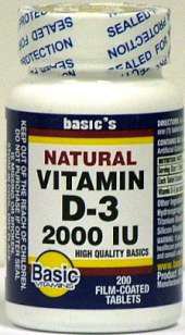 Basic Drug Dietary Supplement Basic's Vitamin D3 2,000 IU Strength Tablet 200 per Bottle