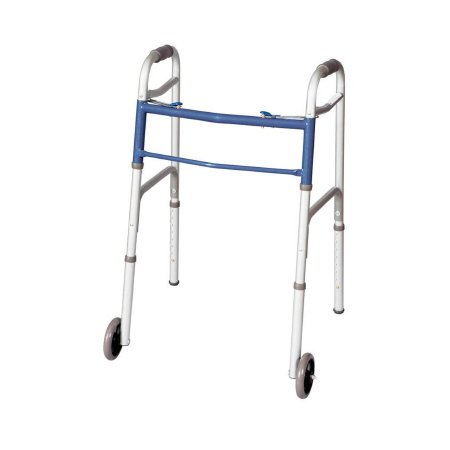 Apex-Carex Healthcare Dual Release Folding Walker Adjustable Height Carex® Classics Aluminum Frame 300 lbs. Weight Capacity 31-3/4 to 37-3/4 Inch Height