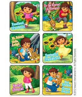 Medibadge Disney® 75 per Unit Dora and Diego - Say It Two Ways! Spanish Sticker