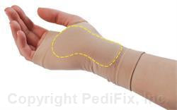 Pedifix Wrist Support Visco-GEL® Carpal Tunnel Relief Sleeve Lycra® / Nylon / Visco-GEL® Right Hand Beige Large